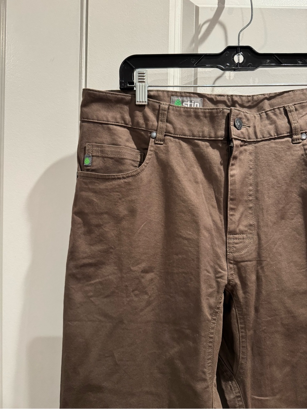 Stio Mens Rivet Pant Brown Organic Cotton Stretch Casual Chino Pants 35S